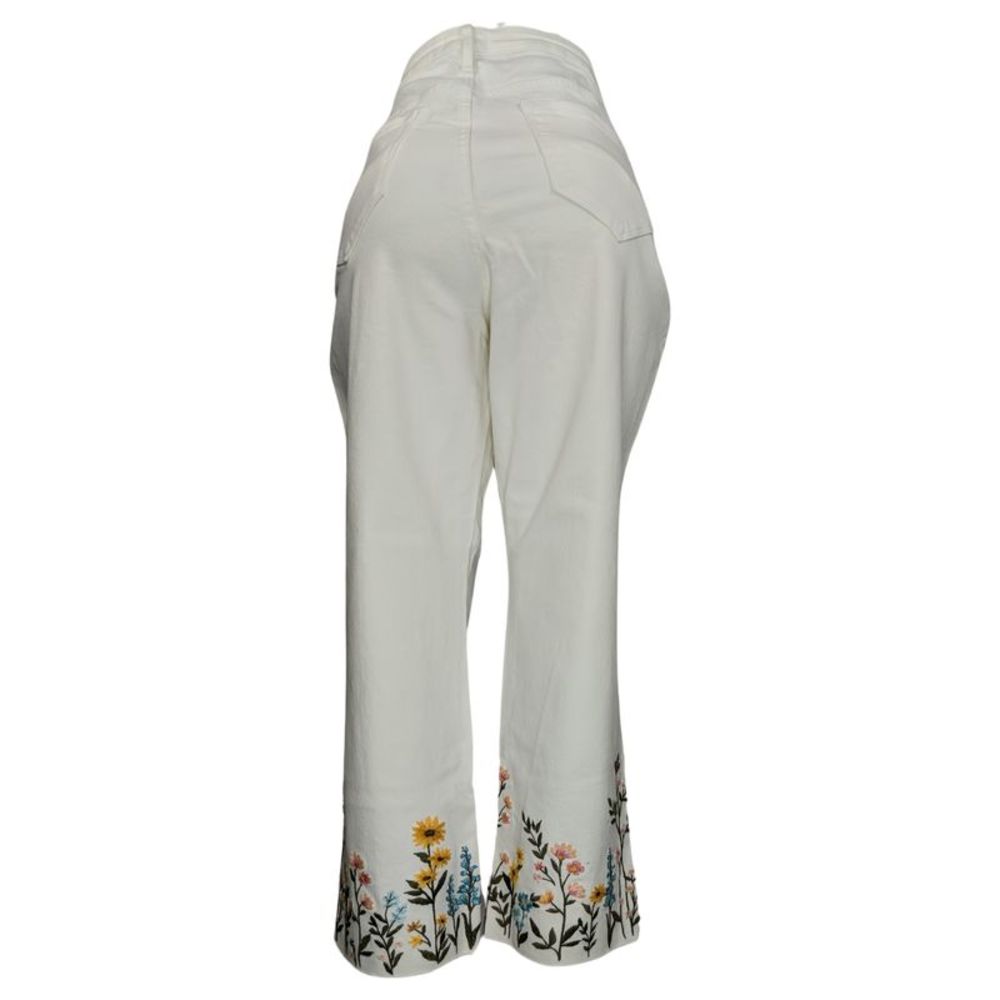 Driftwood Women's Plus Sz Pants 12 Jeans Colette Embroidered Crop Ivory A596780 - Picture 2 of 7
